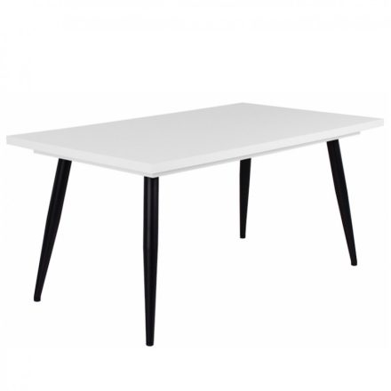 Fa étkezőasztal fekete lábbal Rusztik fehér T28814-2-6985