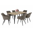 AL-DM Fa étkezőasztal fekete lábbal Sonoma tölgy