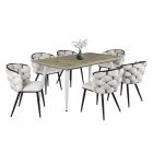 AL-DM Fa étkezőasztal fehér lábbal Fehér tölgy