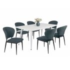 AL-DM Fa étkezőasztal fehér lábbal Fehér tölgy