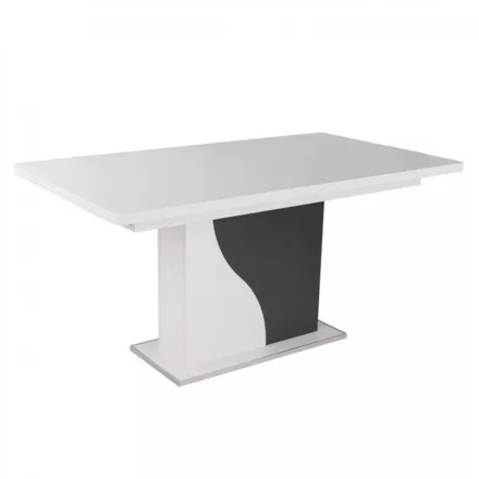 Fa étkezőasztal Rusztik fehér – Matt sötétszürke T28816-2-7002