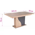 Fa étkezőasztal Rusztik fehér – Matt sötétszürke T28816-2-7002