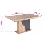 Fa étkezőasztal Sonoma – Rusztik fehér T28816-2-7004