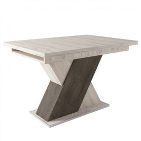   Fa étkezőasztal 120+40x80 Justus tölgy-Iszap tölgy T28817-2-7005