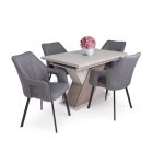 Fa étkezőasztal 120+40x80 Justus tölgy-Iszap tölgy T28817-2-7005