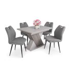 Fa étkezőasztal 120+40x80 Justus tölgy-Iszap tölgy T28817-2-7005