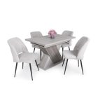 Fa étkezőasztal 120+40x80 Justus tölgy-Iszap tölgy T28817-2-7005