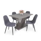 Fa étkezőasztal 120+40x80 Justus tölgy-Iszap tölgy T28817-2-7005