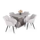 Fa étkezőasztal 120+40x80 Justus tölgy-Iszap tölgy T28817-2-7005