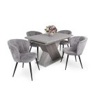 Fa étkezőasztal 120+40x80 Justus tölgy-Iszap tölgy T28817-2-7005