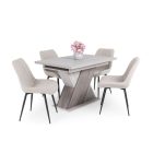 Fa étkezőasztal 120+40x80 Justus tölgy-Iszap tölgy T28817-2-7005