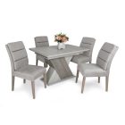 Fa étkezőasztal 120+40x80 Justus tölgy-Iszap tölgy T28817-2-7005