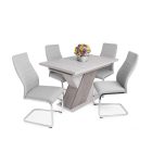 Fa étkezőasztal 120+40x80 Justus tölgy-Iszap tölgy T28817-2-7005