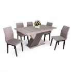 Fa étkezőasztal 160+40x85 Justus tölgy-Iszap tölgy T28818-2-7009