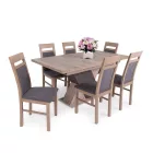 Fa étkezőasztal 160+40x85 Justus tölgy-Iszap tölgy T28818-2-7009