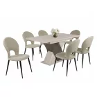 Fa étkezőasztal 160+40x85 Justus tölgy-Iszap tölgy T28818-2-7009