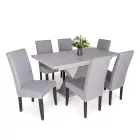 Fa étkezőasztal 160+40x85 Justus tölgy-Iszap tölgy T28818-2-7009