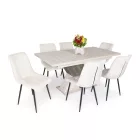 Fa étkezőasztal 160+40x85 Justus tölgy-Iszap tölgy T28818-2-7009