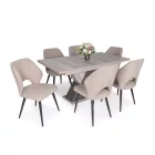 Fa étkezőasztal 160+40x85 Justus tölgy-Iszap tölgy T28818-2-7009