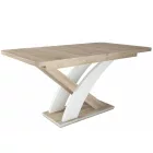Fa étkezőasztal Sonoma tölgy-Rusztik fehér T28820-2-7015