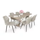 Fa étkezőasztal Sonoma tölgy-Rusztik fehér T28820-2-7015