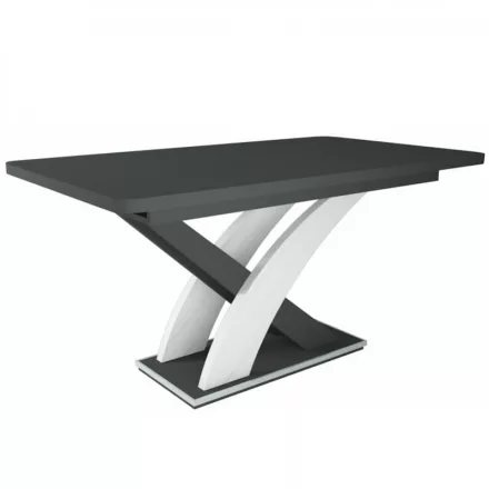 Fa étkezőasztal Matt sötétszürke-Rusztik fehér T28820-2-7017