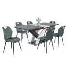 Fa étkezőasztal Matt sötétszürke-Rusztik fehér T28820-2-7017