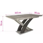 Fa étkezőasztal Matt sötétszürke-Rusztik fehér T28820-2-7017
