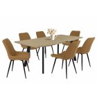 LI-DM Fa étkezőasztal fekete lábbal Artisan tölgy