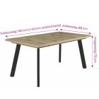 LI-DM Fa étkezőasztal fekete lábbal Rusztik fehér