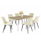 LI-DM Fa étkezőasztal fehér lábbal Artisan tölgy