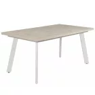 LI-DM Fa étkezőasztal fehér lábbal Justus tölgy