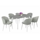 LI-DM Fa étkezőasztal fehér lábbal Katthult