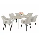 LI-DM Fa étkezőasztal fehér lábbal Rusztik fehér