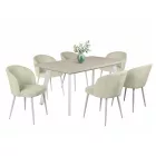 LI-DM Fa étkezőasztal fehér lábbal Rusztik fehér