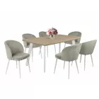 LI-DM Fa étkezőasztal fehér lábbal San remo tölgy