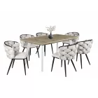 LI-DM Fa étkezőasztal fehér lábbal Sötét justus tölgy