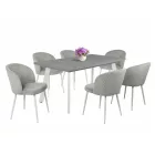 LI-DM Fa étkezőasztal fehér lábbal Sötét justus tölgy