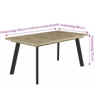 LI-DM Fa étkezőasztal fehér lábbal Viking tölgy