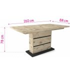 SY-DM Fa étkezőasztal Artisan tölgy