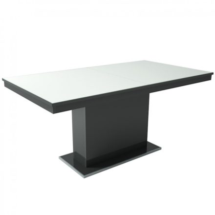 MFLP-DM Üveg étkezőasztal Magasfényű antracit - Fehér