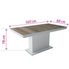 MFLP-DM Üveg étkezőasztal Magasfényű cappuccino - Epoxy san remo fehér