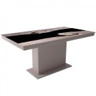 MFLP-DM Üveg étkezőasztal Magasfényű cappuccino - Epoxy san remo fekete