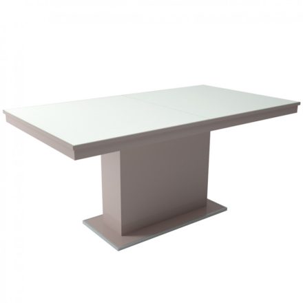 MFLP-DM Üveg étkezőasztal Magasfényű cappuccino - Fehér