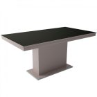 MFLP-DM Üveg étkezőasztal Magasfényű cappuccino - Fekete