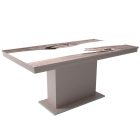 MFLP-DM Üveg étkezőasztal Magasfényű cappuccino - Fekete