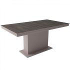 MFLP-DM Üveg étkezőasztal Magasfényű cappuccino - Iszap tölgy