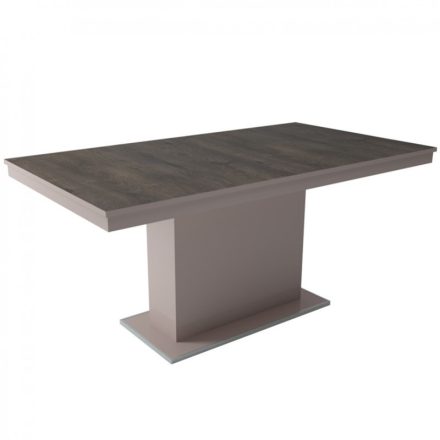 MFLP-DM Üveg étkezőasztal Magasfényű cappuccino - Iszap tölgy