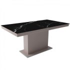 MFLP-DM Üveg étkezőasztal Magasfényű cappuccino - Fekete márvány