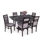 MFLP-DM Üveg étkezőasztal Magasfényű fehér - Epoxy artisan fehér